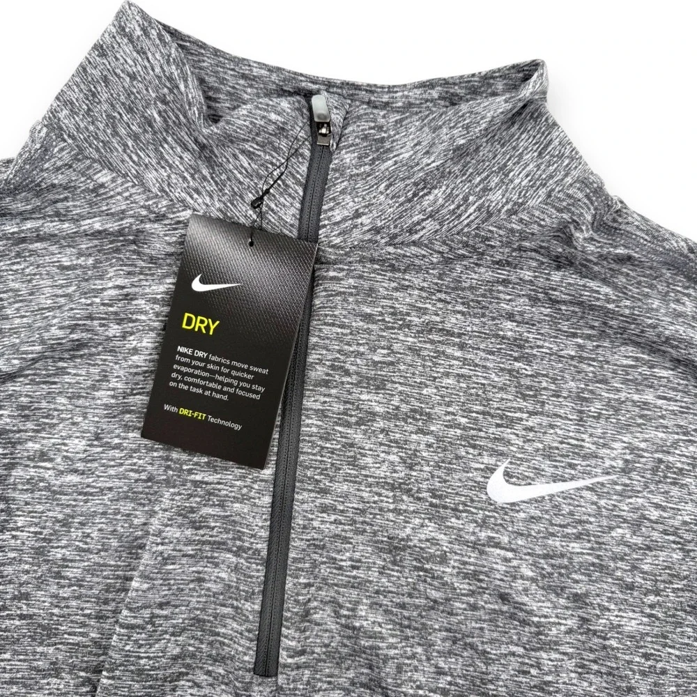 Nike Dri-FIT Running‎ Quarter Zip Long Sleeve Pullover Top Gray XL